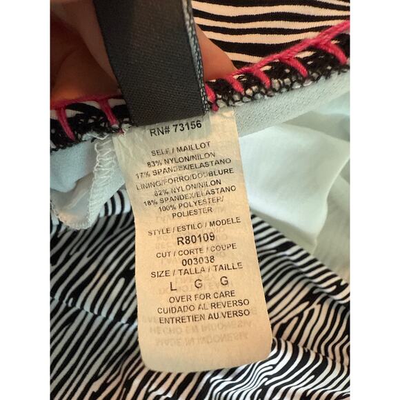 Pin up Style Swim Suit Zebra Print Pink Stitching Hater One Piece Tankini Dress - Picture 7 of 9